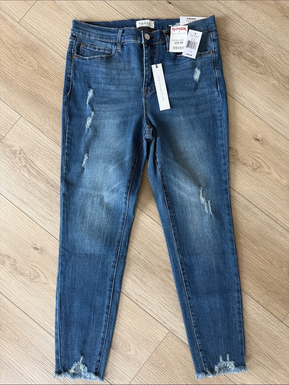 Nicole Miller New York Medium Blue Distressed Skinny Jeans
